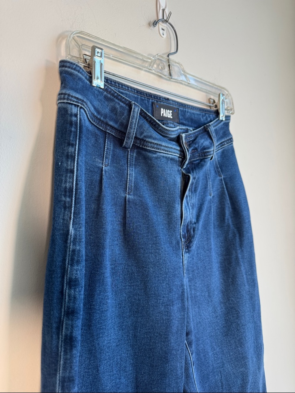 PAIGE Dark Blue Wide Leg Jeans - Picture 2 of 5